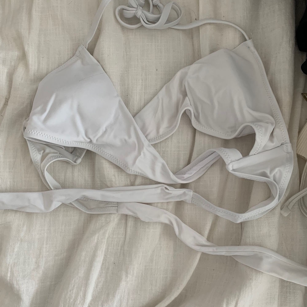 White cross bikini top